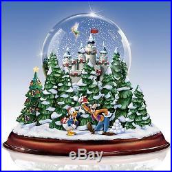 Walt Disney Christmas Snow Globe Musical Lighted Holiday Sculpture NEW