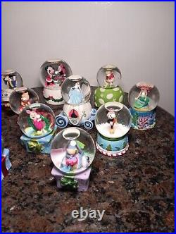 Walt Disney Miniature Mini Water Globe Snow Globe Lot Of 12