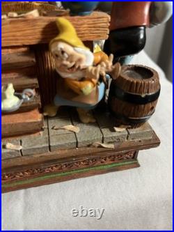 Walt Disney PINOCCHIO x SNOW WHITE Musical Snow Globe excellent condition