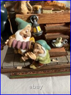 Walt Disney PINOCCHIO x SNOW WHITE Musical Snow Globe excellent condition