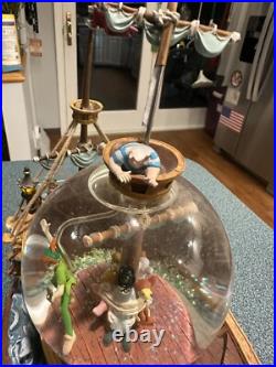 Walt Disney Peter Pan musical Snow Globe You Can Fly! Pirate Ship Captain Hook Walt Disney Peter Pan musical Snow Globe You Can Fly! Pirate Ship Captain Hook