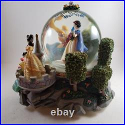 Walt Disney Princess Snow Globe Musical Ariel Snow White Belle Cinderella EUC