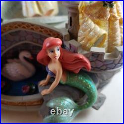 Walt Disney Princess Snow Globe Musical Ariel Snow White Belle Cinderella EUC