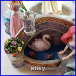 Walt Disney Princess Snow Globe Musical Ariel Snow White Belle Cinderella EUC