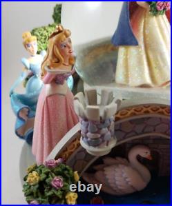 Walt Disney Princess Snow Globe Musical Ariel Snow White Belle Cinderella EUC