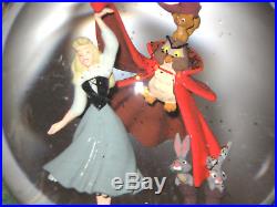 Walt Disney Sleeping Beauty & Prince Snow Globe Rare Vintage Musical Storybook