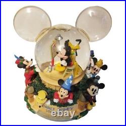 Walt Disney Snow Globe With Ears Studio Musical / Lights Vtg