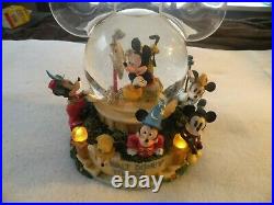 Walt Disney Studio Snow Globe With Ears Musical / Lights