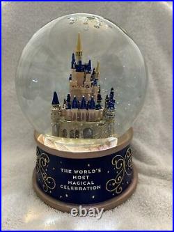 Walt Disney World 50th Anniversary Cinderella Castle Musical Snow Globe