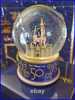 Walt Disney World 50th Anniversary Musical Snow Globe of Cinderella Castle