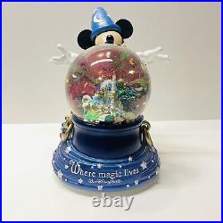 Walt Disney World Large Snow Globe Mickey Fantasia The Sorcerers Apprentice