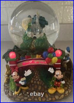 Walt Disney World musical snow globe Retired With Working Lights #1510010 In Box