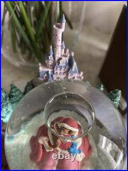 Winter Theme Rare Disney Beauty and the Beast Figure Snow Globe with Music Box