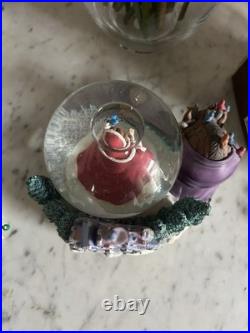 Winter Theme Rare Disney Beauty and the Beast Figure Snow Globe with Music Box