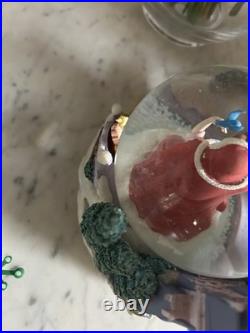 Winter Theme Rare Disney Beauty and the Beast Figure Snow Globe with Music Box