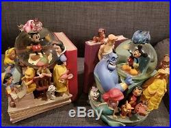 Wonderful World of Disney THROUGH THE YEARS Bookend Snowglobes, Vol. 1 and 2