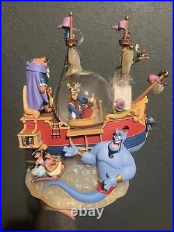 World of Disney Magical Gathering Ship A Whole New World Musical Snow Globe Nice